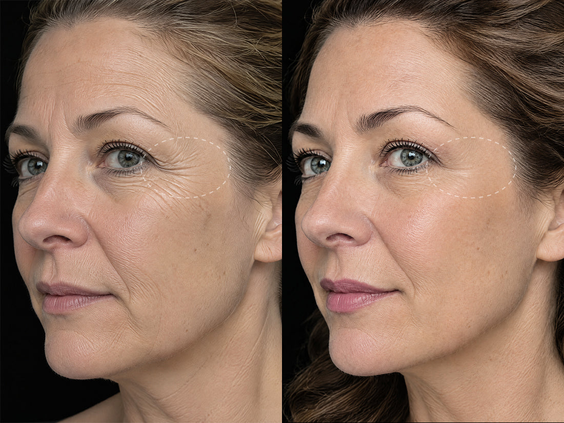 Improvement of crow's feet wrinkles