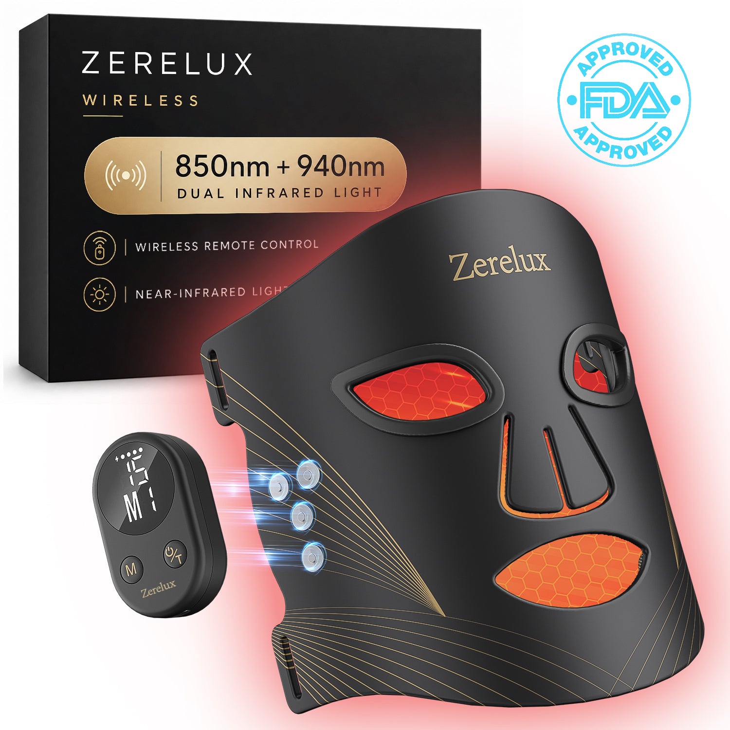 Zerelux LED red light treatment mask